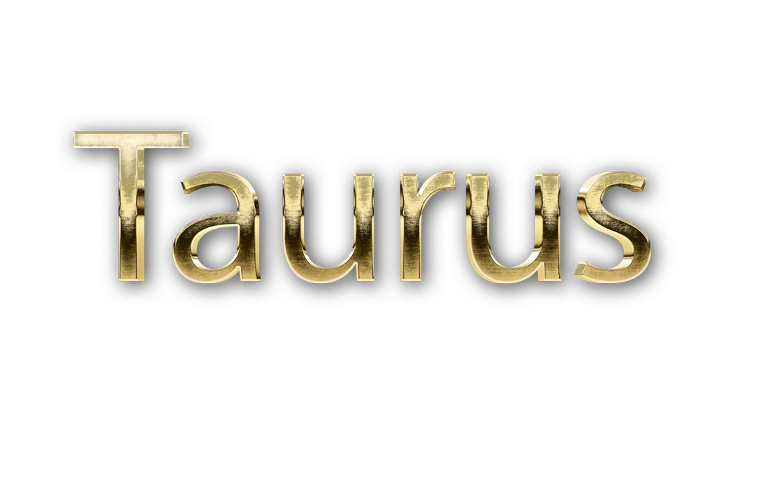 zodiac sign word TAURUS golden 3D text typography PNG images free